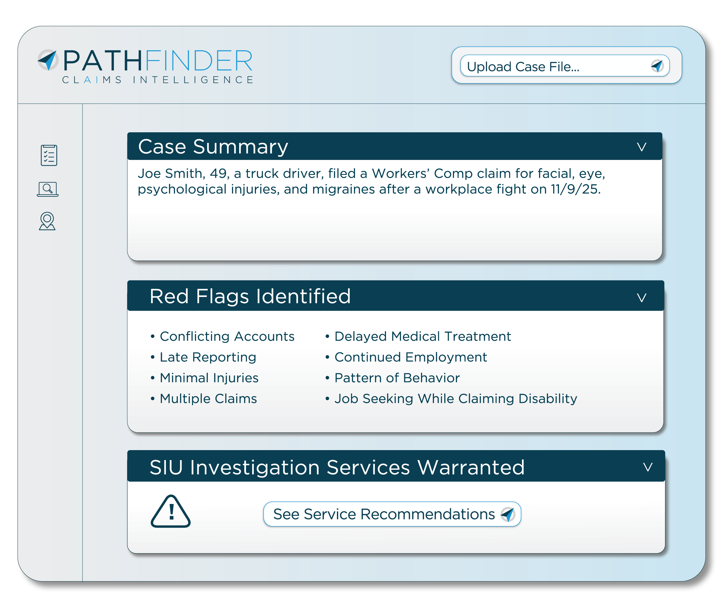 Pathfinder Case Summary interface